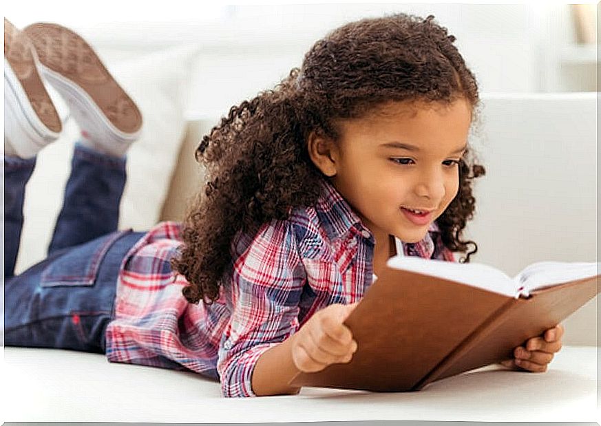 girl reading a book